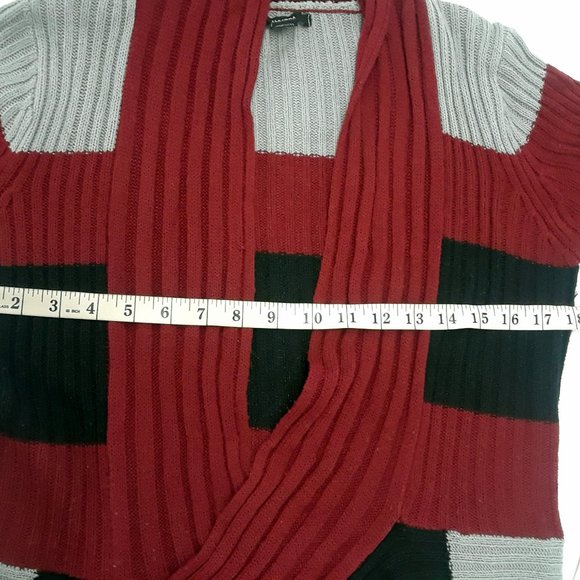 Beautiful Ladies Open Front Patchwork Sweater Cardigan - Picture 6 of 6